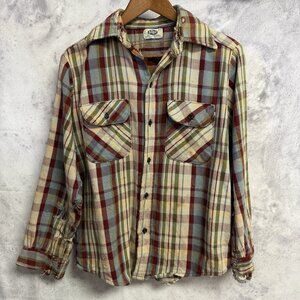 Vintage Mr Leggs Flannel Shirt Mens Medium Cotton USA 70s 80s
